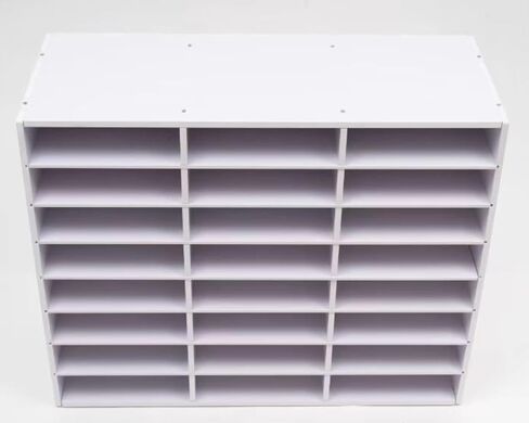 Literature Organizers, Compartments Office Mail Sorter Organizer, Literature Sorter for Office, Home, Classroom (24 Slots, White) in Saudi Arabia
