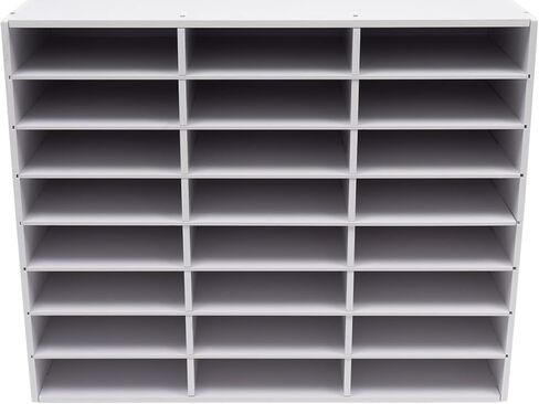 Literature Organizers, Compartments Office Mail Sorter Organizer, Literature Sorter for Office, Home, Classroom (24 Slots, White) in Saudi Arabia