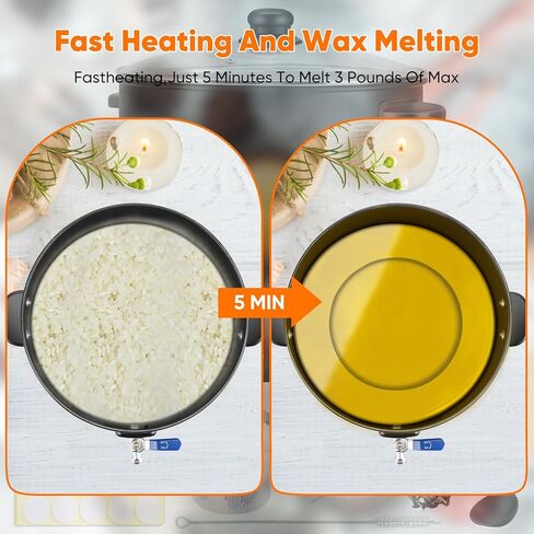وعاء ذوبان الشمع لصنع الشموع من Panghuhu88، مذيب الشمع سعة 10 لتر مع فوهة صب سريعة وتحكم في درجة الحرارة، مذيب صابون كهربائي غير لاصق لمستلزمات صنع الصابون، مذيب شمع للشموع في المنزل التجاري in Kuwait