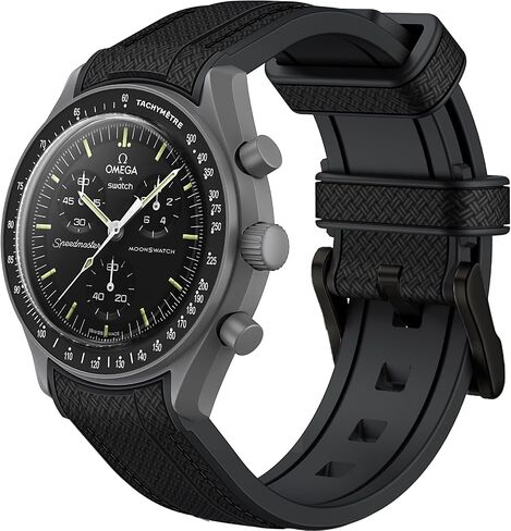 Strap for Omega x Swatch MoonSwatch Watch 20mm,No Gap Soft Silicone Replacement Strap for Omega X Swatch Moonswatch Speedmaster,Curved Band for Moonswatch Swatch Men Women in Saudi Arabia