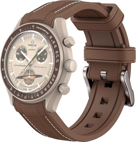 Strap for Omega x Swatch MoonSwatch Watch 20mm,No Gap Soft Silicone Replacement Strap for Omega X Swatch Moonswatch Speedmaster,Curved Band for Moonswatch Swatch Men Women in Saudi Arabia
