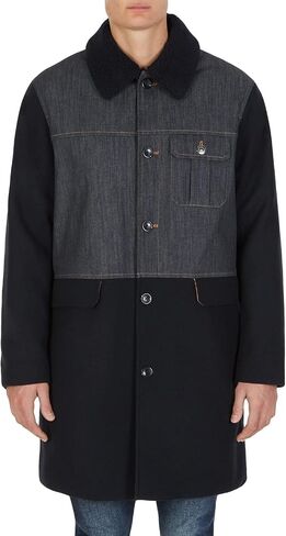 Armani Exchange Men's Long Denim & Wool Mix Trench Coat in Saudi Arabia