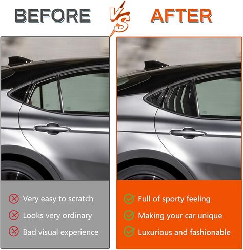 فتحة جانبية للنافذة متوافقة مع تويوتا كامري 2025 2026، غطاء فتحة تهوية كامري الخلفية، غطاء مزخرف للنافذة الرياضية المطبوعة، قطعتان من ألياف الكربون in Kuwait