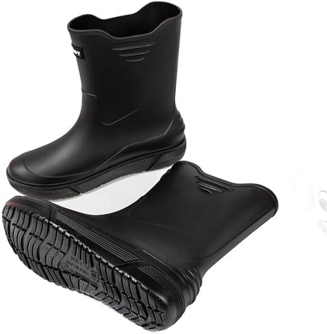 جيسي أحذية المطر للرجال منتصف الساق أحذية المطر البلاستيكية للماء الأحذية المطاطية الطين التمهيد أحذية قصيرة حديقة الأحذية للصيد في الهواء الطلق المشي لمسافات طويلة التخييم العمل in Kuwait