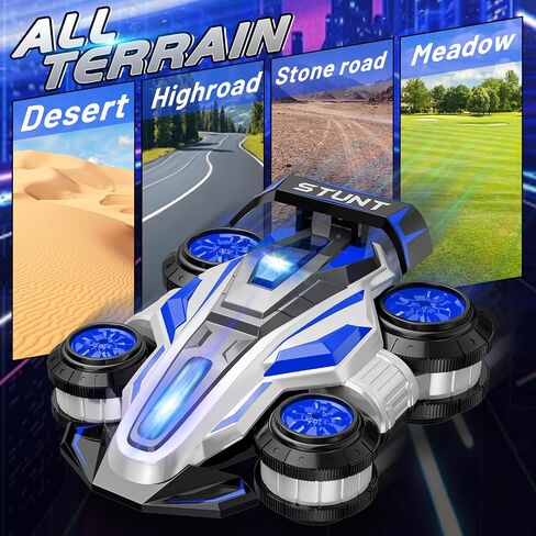 سيارة تحكم عن بعد، سيارة بهلوانية عالية السرعة تعمل بالتحكم عن بعد، ألعاب سيارات بالتحكم عن بعد، هدايا عيد ميلاد، مصممة خصيصًا للأطفال من سن 3 إلى 16 عامًا. in Saudi Arabia