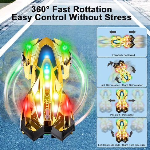 Lamborghini Remote Control Car Toy for Boys Age 8-12 , 1:12 Scale Gold Lambo Toy Car with 360°Rotating Drifts Car Colorful Lights、Spray& Musics, Speed 10-12km/h RC Race Toy Car for Boys Girls Birthday in Saudi Arabia