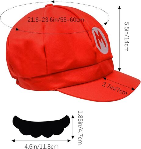 Red and Green Hat Baseball Cap with Beard Button Glove Brooch Nose for Halloween Cosplay in Kuwait
