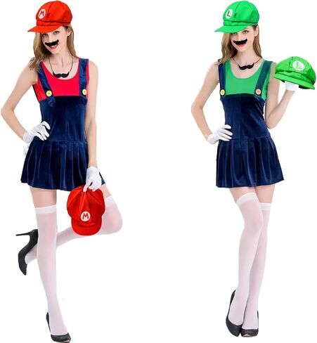 Red and Green Hat Baseball Cap with Beard Button Glove Brooch Nose for Halloween Cosplay in Saudi Arabia