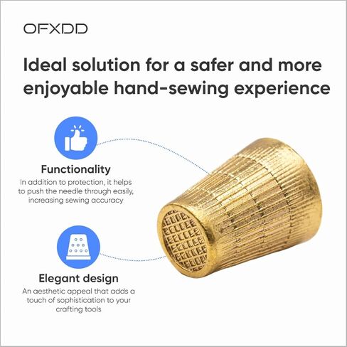 كشتبانات للخياطة اليدوية - كشتبان لخياطة اللحف اليدوية ذهبي، 6 قطع - واقي اصبع معدني للخياطة، 24 مم × 20 مم in Kuwait
