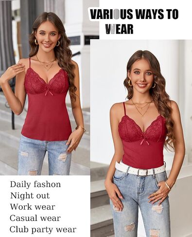 Avidlove Camisole Tops for Women Sexy Tank Tops Cami Y2K Bralette Spaghetti Strap Undershirts Slim Going Out Top Lingerie in Saudi Arabia