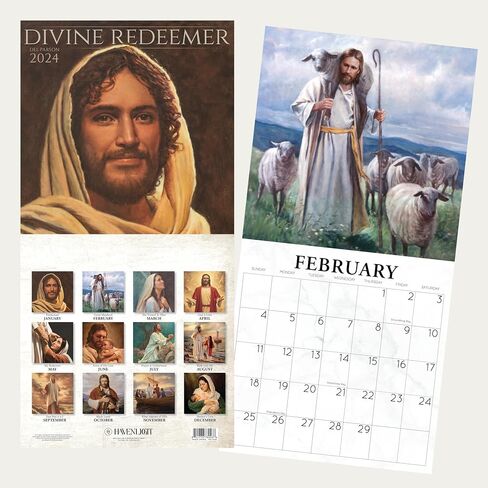 HavenLight 2024 Wall Art Calendar - "Divine Redeemer" by Del Parson, 12" x 12" Printed in Premium Archival Paper - Monthly Calendar, Inspirational Wall Decor - Jesus Poster in Saudi Arabia