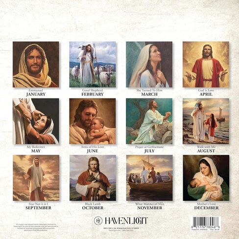 HavenLight 2024 Wall Art Calendar - "Divine Redeemer" by Del Parson, 12" x 12" Printed in Premium Archival Paper - Monthly Calendar, Inspirational Wall Decor - Jesus Poster in Saudi Arabia