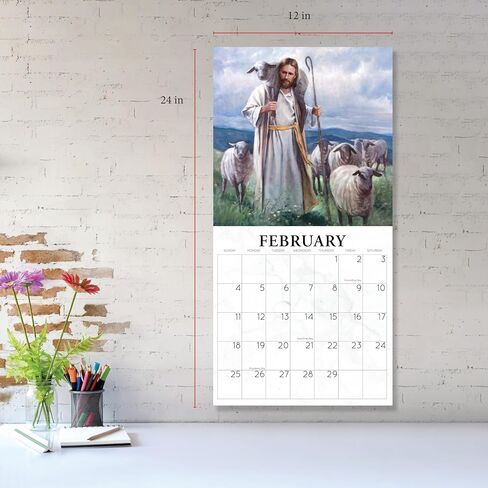 HavenLight 2024 Wall Art Calendar - "Divine Redeemer" by Del Parson, 12" x 12" Printed in Premium Archival Paper - Monthly Calendar, Inspirational Wall Decor - Jesus Poster in Saudi Arabia