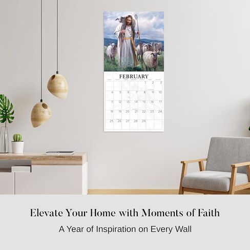 HavenLight 2024 Wall Art Calendar - "Divine Redeemer" by Del Parson, 12" x 12" Printed in Premium Archival Paper - Monthly Calendar, Inspirational Wall Decor - Jesus Poster in Saudi Arabia
