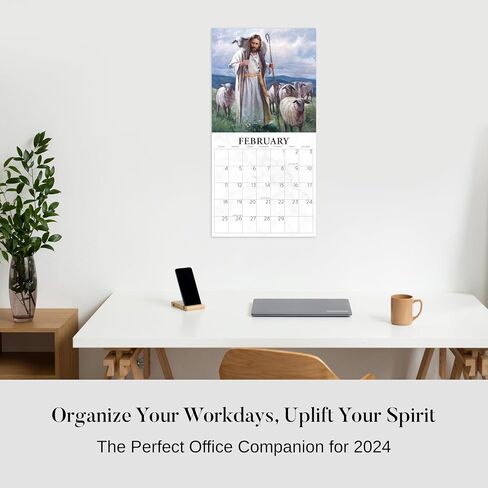 HavenLight 2024 Wall Art Calendar - "Divine Redeemer" by Del Parson, 12" x 12" Printed in Premium Archival Paper - Monthly Calendar, Inspirational Wall Decor - Jesus Poster in Saudi Arabia