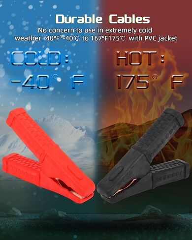 SCITOO Jumper Cable Clamps 100A-1000A 2 قطعة شديدة التحمل من النحاس النقي التمساح مقاطع كابلات القفز تعزيز المشبك، 5AWG شاحن بطارية المشابك للسيارات السيارات قارب، ETL/CETL المدرجة in Saudi Arabia