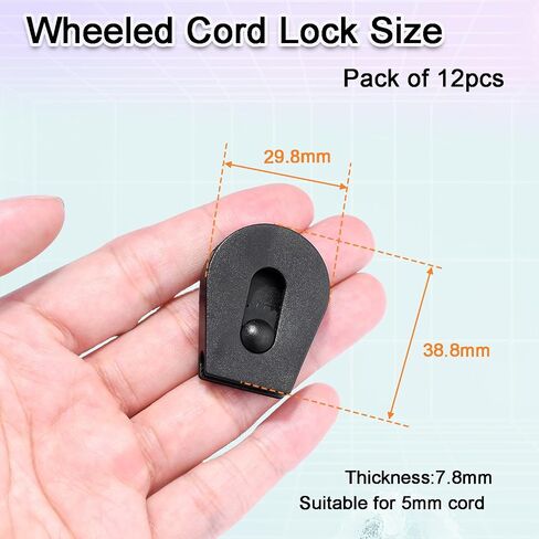 12 PCS Plastic Wheeled Cord Locks for Drawstring,Bungee E Collar Strap Lock Replacment Shoelace Wheel Cord Lock Stopper Backpack Sweatpant Supboard Strap Adjustments in Saudi Arabia