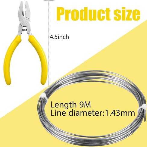 Mudder 30 Feet High Temp Wire Nichrome Heat Resistant Metal Wire 17 Gauge with a Mini Plier Craft General Purpose Support Wire for DIY Jewelry Making in Saudi Arabia