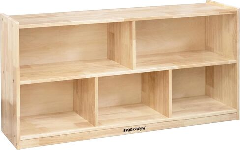 SPARK & WOW 5-Compartment Solid Wood Storage Cabinet - Toy Shelf Organizer - Shelves for Classroom - Includes Optional Wheels in Saudi Arabia