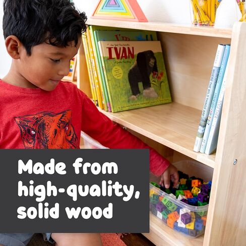 SPARK & WOW 5-Compartment Solid Wood Storage Cabinet - Toy Shelf Organizer - Shelves for Classroom - Includes Optional Wheels in Saudi Arabia