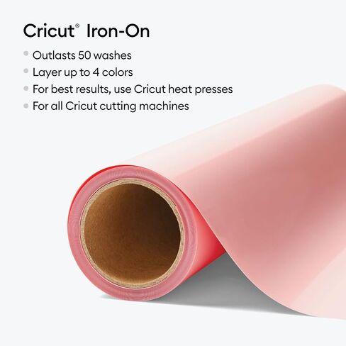 Cricut للاستخدام اليومي - 12 بوصة × 12 قدم - فينيل HTV للقمصان - يُستخدم مع Cricut Explore Air 2/Maker، ضمان StrongBond، يدوم أكثر من 50 غسلة، أبيض in Saudi Arabia