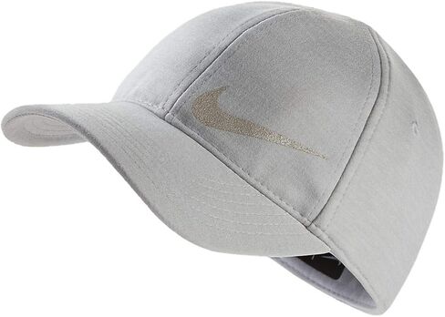 قبعة بيسبول Featherlight Dri-Fit Swoosh للفتيات من Nike (4-6X، بلاتينيوم نقي (3A2733-K53)/عاكسة) in Saudi Arabia