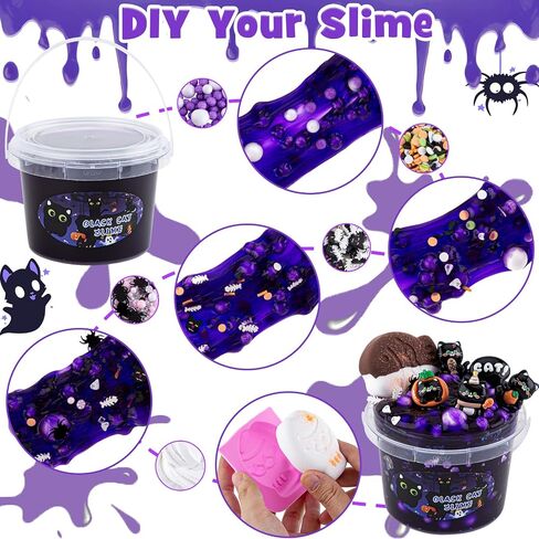 LAWOHO Christmas Stocking Stuffers for Kids, 4 Pack Christmas Slime Balls with Butter Slime & Xmas Add-ins, Slime kit for Girls & Boys Kids Stocking Stuffers, Xmas Gifts for 4 5 6 7 8 9 10+ Year Old in Kuwait
