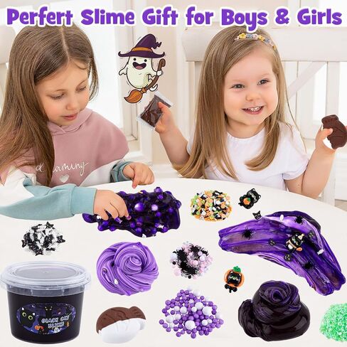 LAWOHO Christmas Stocking Stuffers for Kids, 4 Pack Christmas Slime Balls with Butter Slime & Xmas Add-ins, Slime kit for Girls & Boys Kids Stocking Stuffers, Xmas Gifts for 4 5 6 7 8 9 10+ Year Old in Kuwait