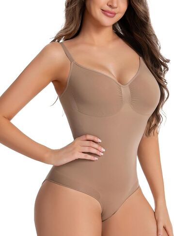 TSUKISHIRO Women's Tummy Control Shapewear Bodysuit Seamless Sculpting Thong Body Shaper Tank Top in Saudi Arabia