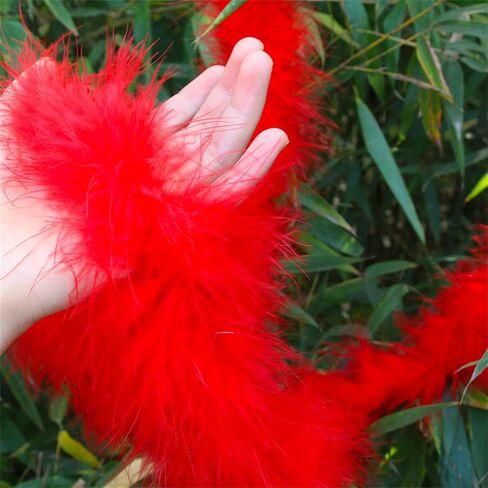 2 Yards Marabou Feather Boa for DIY Craft Sewing Clothing Trim Wedding Party Home Halloween Christmas Costume Decoration (Pink) in Saudi Arabia