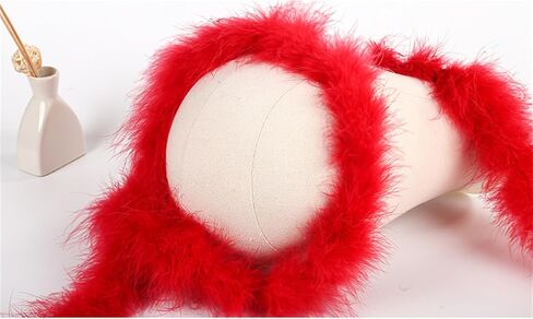 2 Yards Marabou Feather Boa for DIY Craft Sewing Clothing Trim Wedding Party Home Halloween Christmas Costume Decoration (Pink) in Saudi Arabia