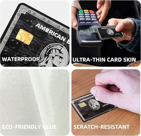 Credit Card Skin, 4PCs American Express Debit Card Skin, Personalized Debit Credit Card Sticker, Waterproof Scratchproof Anti-Wrinkling No Bubble Slim Removeable Credit Card Sticker in Saudi Arabia