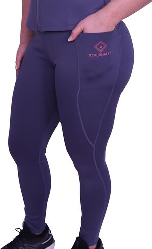 سكرب ميتس أندر سكرب للنساء - سروال يوجا عالي الخصر تحت سكراب، سروال للطبيب والممرضة مع جيوب على الورك in Kuwait