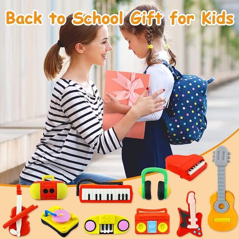 30 pcs Musical Erasers for Kids Classroom Prizes，Puzzle Eraser 3D Take Apart Musical Instrument Pencil Erasers for Kids Classroom Prizes, Class Treasure Box,Game Rewards,Party Favors in Saudi Arabia