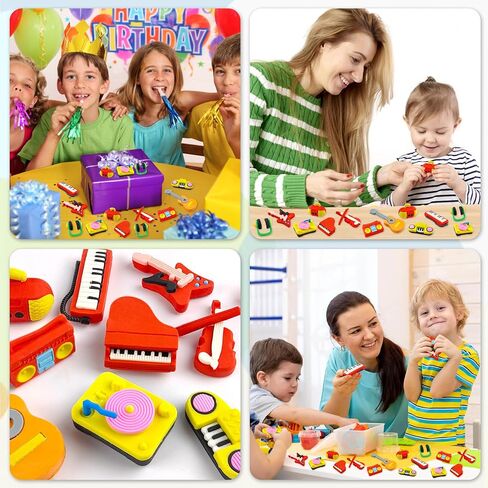 30 pcs Musical Erasers for Kids Classroom Prizes，Puzzle Eraser 3D Take Apart Musical Instrument Pencil Erasers for Kids Classroom Prizes, Class Treasure Box,Game Rewards,Party Favors in Saudi Arabia