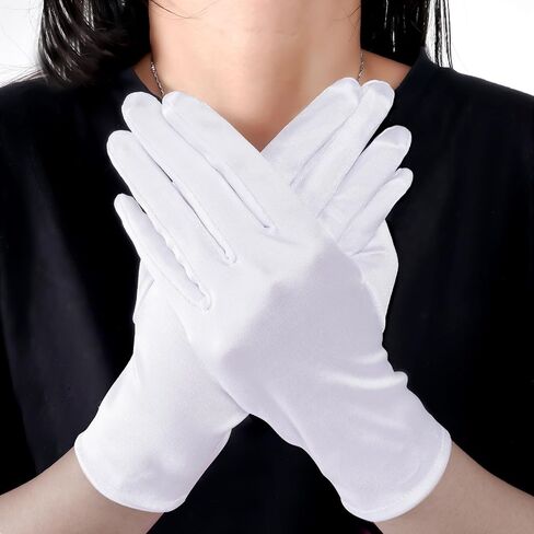 Women Short Opera Stain Gloves Wedding Bridal Gloves Formal Gloves Wrist Length Gloves for Tea Party Banquet Costume in Saudi Arabia