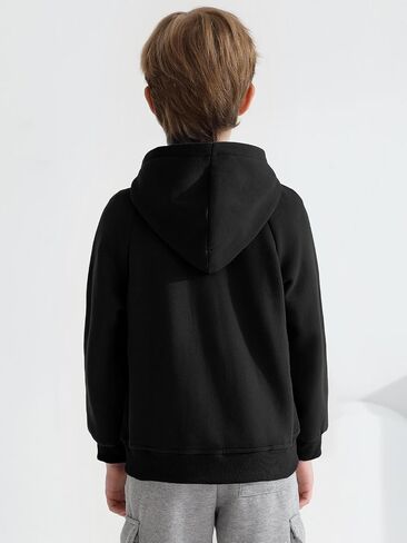 Haloumoning Boys Zip Up Fleece Hoodies Kids Raglan Long Sleeve Lightweight Hooded Sweatshirts with Pocket 5-14 Years in Saudi Arabia