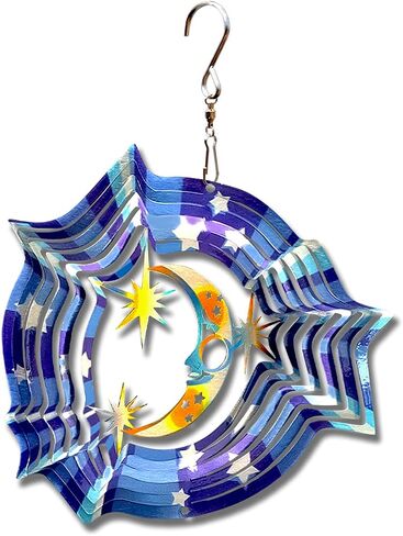 Wind Spinner Mandala Blossom 12 بوصة ثلاثية الأبعاد من الفولاذ المقاوم للصدأ تستحق هدية مقطوعة بالليزر معلقة مغازل الرياح المعدنية الحركية للفن ديكور داخلي/خارجي in Saudi Arabia