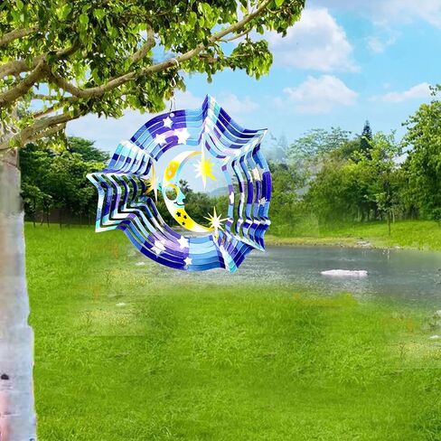 Wind Spinner Mandala Blossom 12 بوصة ثلاثية الأبعاد من الفولاذ المقاوم للصدأ تستحق هدية مقطوعة بالليزر معلقة مغازل الرياح المعدنية الحركية للفن ديكور داخلي/خارجي in Saudi Arabia