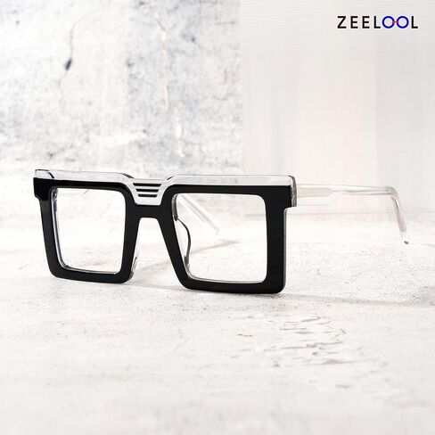 Zeelool Blue Light Blocking Glasses for Men Women, Square Glasses Frame Eyeglasses with Non-prescription Clear Lens JGA924025 in Saudi Arabia