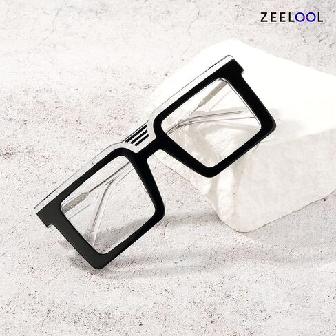 Zeelool Blue Light Blocking Glasses for Men Women, Square Glasses Frame Eyeglasses with Non-prescription Clear Lens JGA924025 in Saudi Arabia