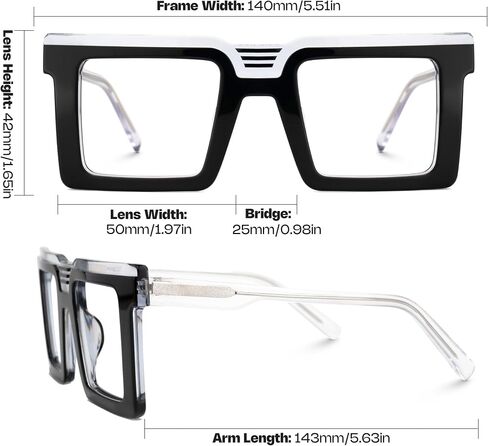 Zeelool Blue Light Blocking Glasses for Men Women, Square Glasses Frame Eyeglasses with Non-prescription Clear Lens JGA924025 in Saudi Arabia