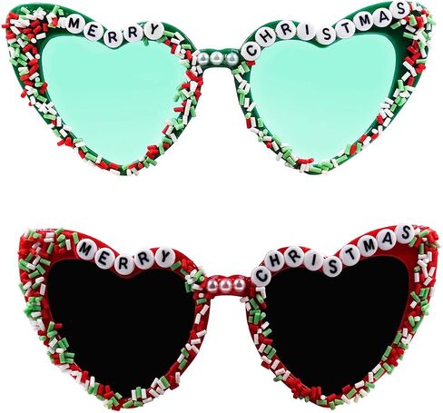 Christmas Sunglasses,Christmas Glasses Party Props Accessories Favors Decorations Xmas Eyeglasses Party Supplies in Saudi Arabia