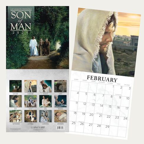 HavenLight 2024 Wall Art Calendar - "Divine Redeemer" by Del Parson, 12" x 12" Printed in Premium Archival Paper - Monthly Calendar, Inspirational Wall Decor - Jesus Poster in Saudi Arabia