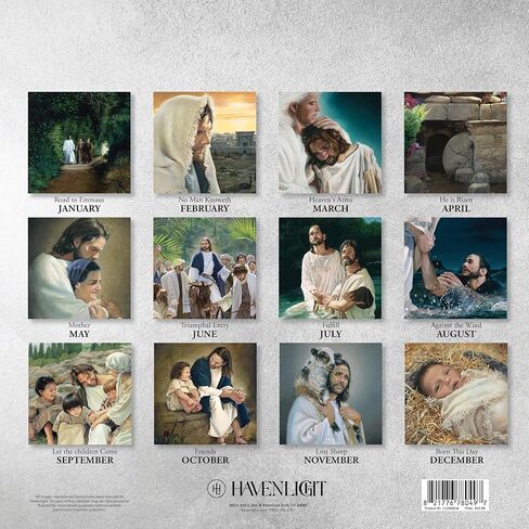 HavenLight 2024 Wall Art Calendar - "Divine Redeemer" by Del Parson, 12" x 12" Printed in Premium Archival Paper - Monthly Calendar, Inspirational Wall Decor - Jesus Poster in Saudi Arabia
