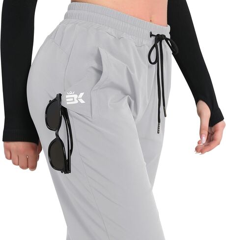 BROKIG Women TrianLoop Lightweight Joggers Track Pants,Casual Gym Fitness Workout Sweatpants Yoga Stretch Pants Pockets in Kuwait