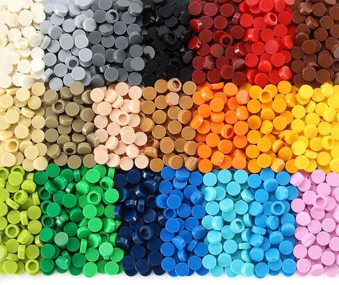 Feleph Transparent Dark Blue 1x1 Round Bricks 2200PCS MOC Parts and Pieces Bulk Building Block Accessories for Smooth Surface Mosaics and Pixel Art Toy Dots Compatible with Major Brands 98138 in Kuwait