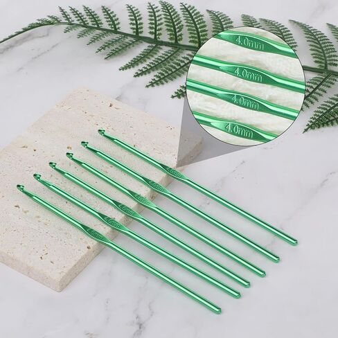 6 PCS 4mm Crochet Hooks, Aluminum Crochet Needles, US Size G/6 Knitting Needles Bulk, Small Crochet Hooks Set for Beginners and DIY Crocheting Yarn Craft in Saudi Arabia