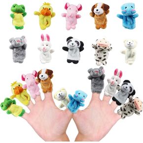 5 PCS Finger Puppets for Kids Toddlers Ages 1-3 3-5 4-8, Mini Plush Animals Baby Finger Puppet Toys, Puppet Show Theater Props, Small Prize Box Toys, Bulk Party Favors for Kids, Toddlers