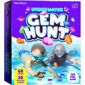 Dan&Darci Pool Gem Hunt Diving Game for Kids - Pool Toys for Kids Ages 6 7 8 9 10 11 12 Year Old - Water Games Swimming Dive Toys - Gifts for Girls, Boy, Water Toys Kids Ages 6-8, 8-12, Summer Fun